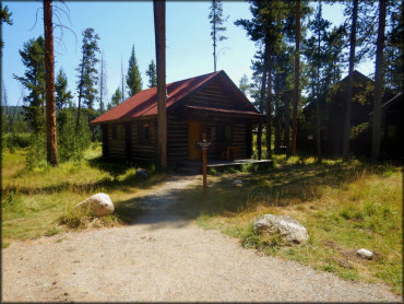 Log cabin at Redfish Lake Lodge.