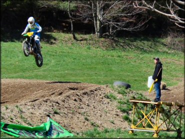 OHV catching some air at Echo Valley Farm Motocross Track