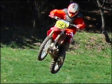 OHV getting air at Echo Valley Farm Motocross Track