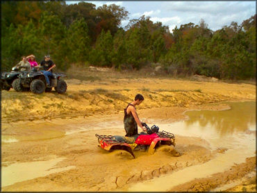 OHV crossing the water at Juderman's ATV Park Trail