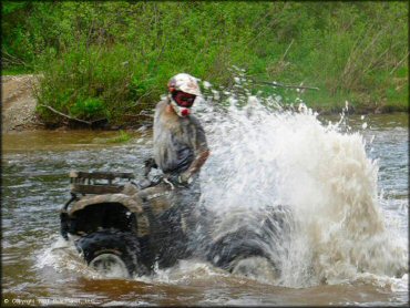 OHV crossing the water at Katahdin Lodge Trail