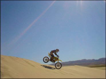 OHV catching some air at Olancha Dunes OHV Area