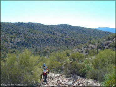 Honda CRF Dirt Bike at Mescal Mountain OHV Area Trail