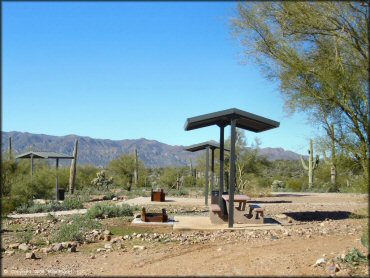 RV Trailer Staging Area and Camping at Mescal Mountain OHV Area Trail