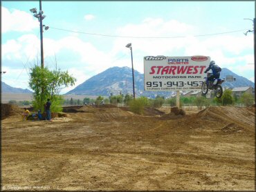 Yamaha YZ Trail Bike getting air at State Fair MX Track