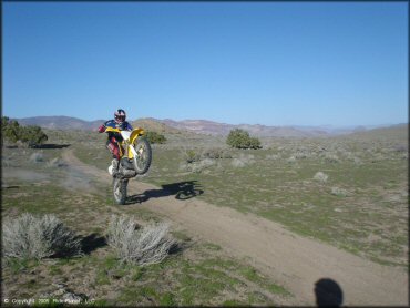 OHV popping a wheelie at Moon Rocks Trail