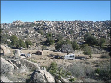 RV Trailer Staging Area and Camping at Lark Canyon OHV Area Trail