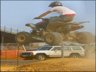 Quad catching some air at VMP-ATV OHV Area