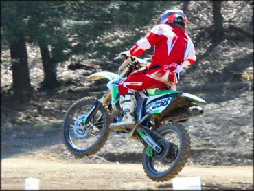 OHV getting air at Echo Valley Farm Motocross Track