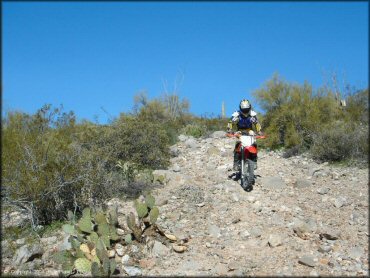 Honda CRF Motorcycle at Mescal Mountain OHV Area Trail