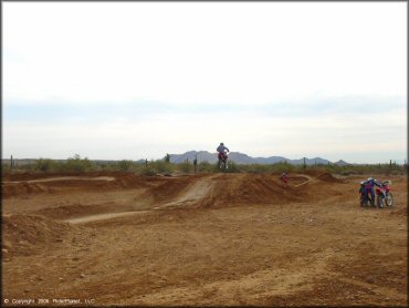 Honda CRF Trail Bike jumping at Canyon Motocross OHV Area