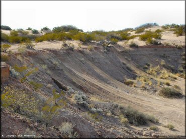 A trail at Hot Well Dunes OHV Area