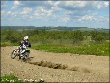 Kawasaki KX Dirt Bike at Frozen Ocean Motorsports Complex Track