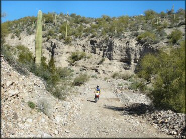 Honda CRF Motorcycle at Mescal Mountain OHV Area Trail