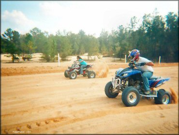 Woman riding a Yamaha All Terrain Vehicle at Sand Hill ATV OHV Area