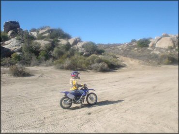 Yamaha YZ Dirt Bike at Lark Canyon OHV Area Trail
