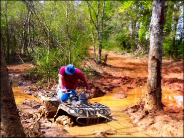 OHV crossing some water at Tower Trax ATV Park Trail