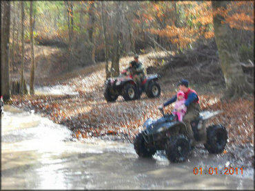 OHV in the water at Juderman's ATV Park Trail