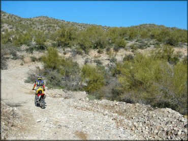 Honda CRF Motorcycle at Mescal Mountain OHV Area Trail