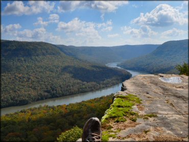 Rock ledge with view of Tennessee River.