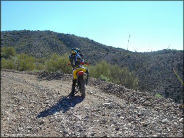 Honda CRF Dirt Bike at Mescal Mountain OHV Area Trail