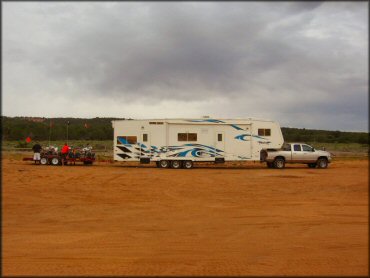 RV Trailer Staging Area and Camping at Coral Pink Sand Dunes State Park Dune Area