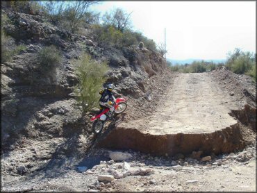 Honda CRF Motorbike at Mescal Mountain OHV Area Trail