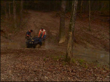 OHV traversing the water at Juderman's ATV Park Trail