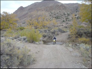 OHV traversing the water at Peavine Canyon Trail