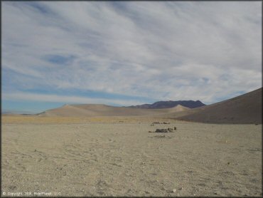 RV Trailer Staging Area and Camping at Tonopah Dunes Dune Area