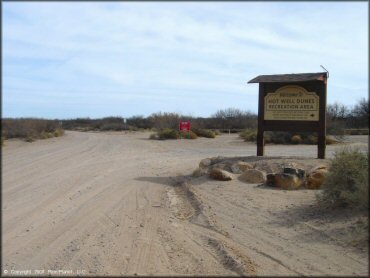 RV Trailer Staging Area and Camping at Hot Well Dunes OHV Area