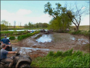 OHV crossing some water at Smurfwood Trails