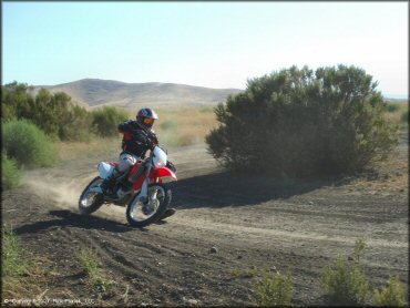 Honda CRF Motorcycle at San Luis Reservoir State Recreation Area Trail