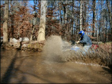 OHV traversing the water at Houston Valley ORV Area Trail