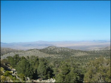 A scenic view of the San Bernardino Mountains and Mojave Desert.