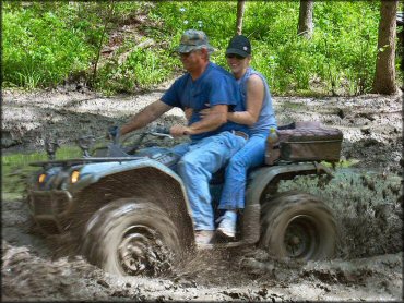 OHV in the water at Smurfwood Trails