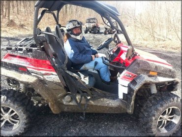 Polaris RZR 800 EX on the trail.