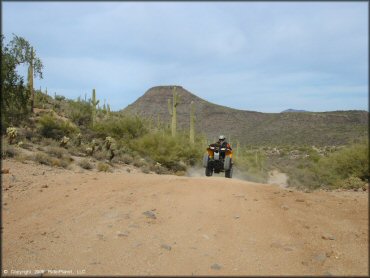 OHV floating the front at Four Peaks Trail