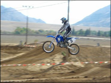 Yamaha YZ Motorbike catching some air at State Fair MX Track