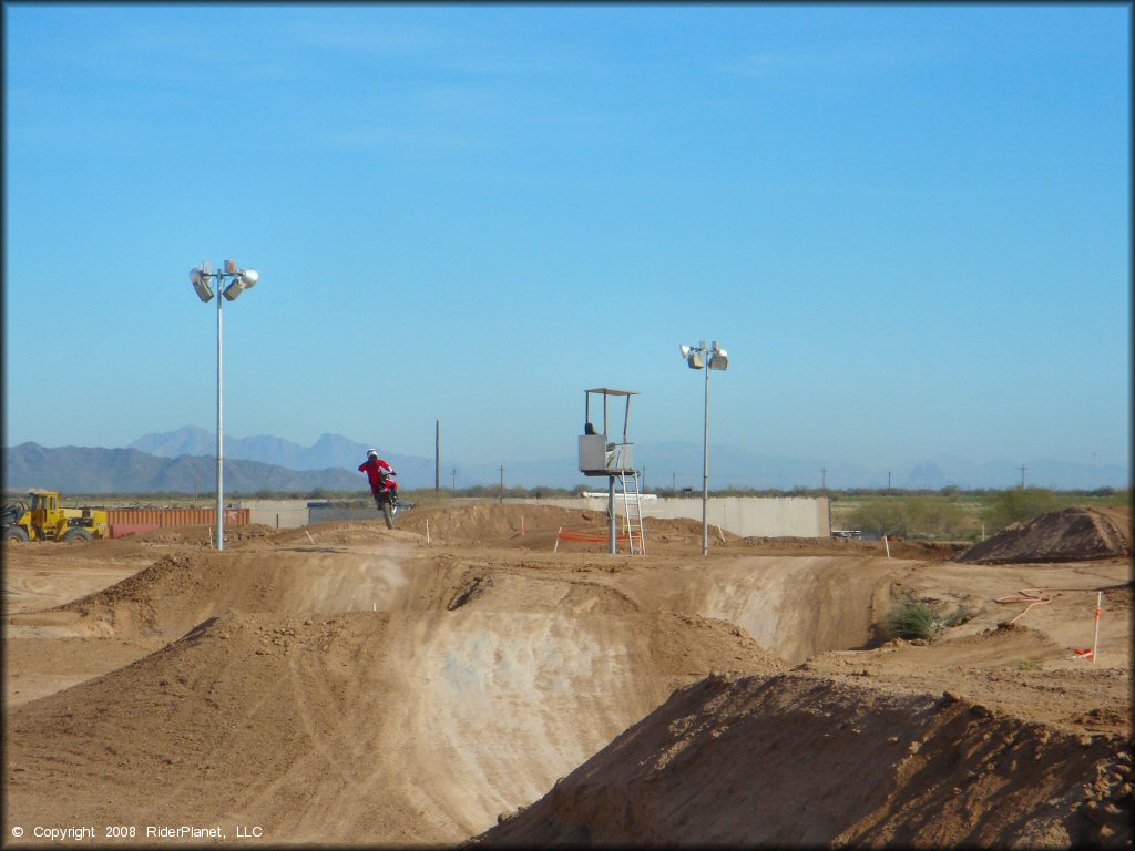 Honda CRF Dirt Bike catching some air at Motogrande MX Track