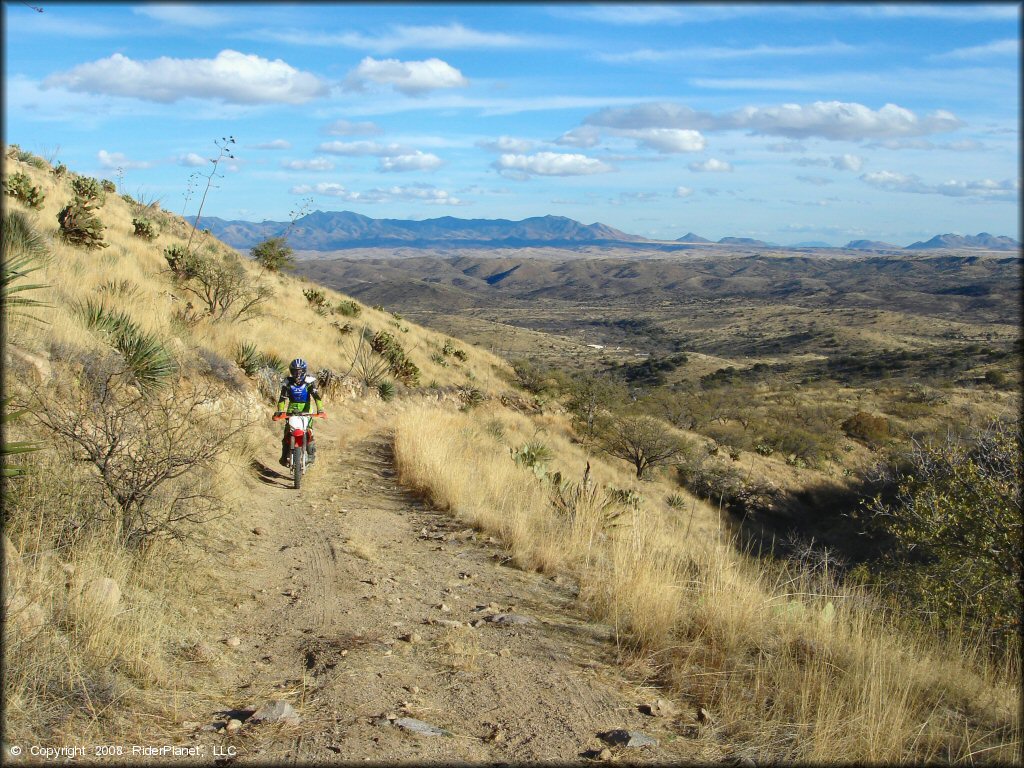 Woman on a Honda CRF Dirt Bike at Santa Rita OHV Routes Trail