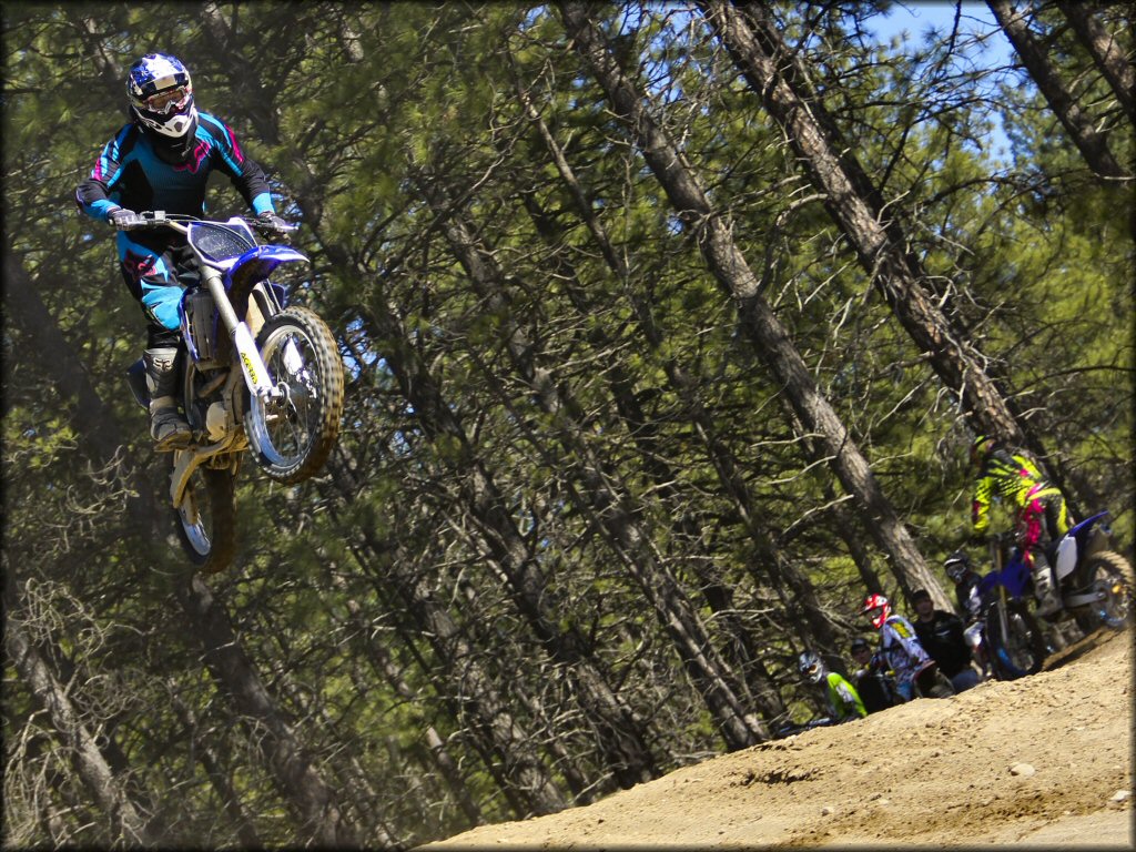 OHV getting air at Riverside State Park ORV Area Trail