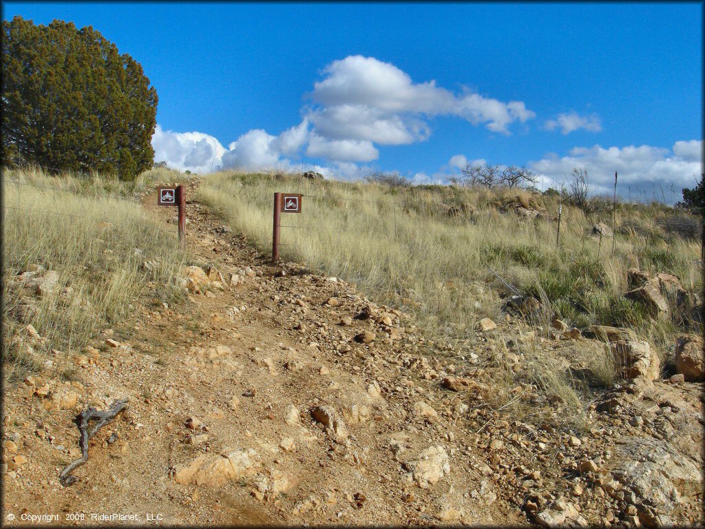 Example of terrain at Redington Pass Trail