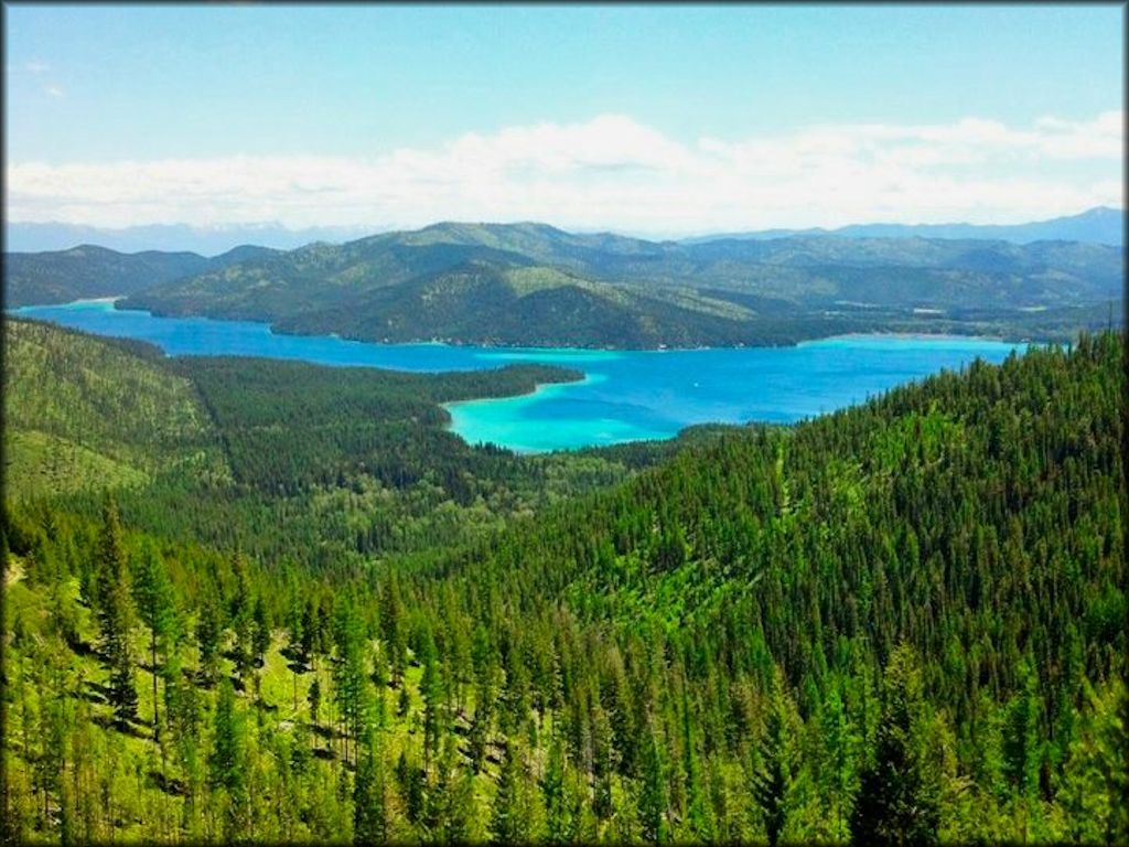 A view of Ashely Lake from surrounding mountain side.