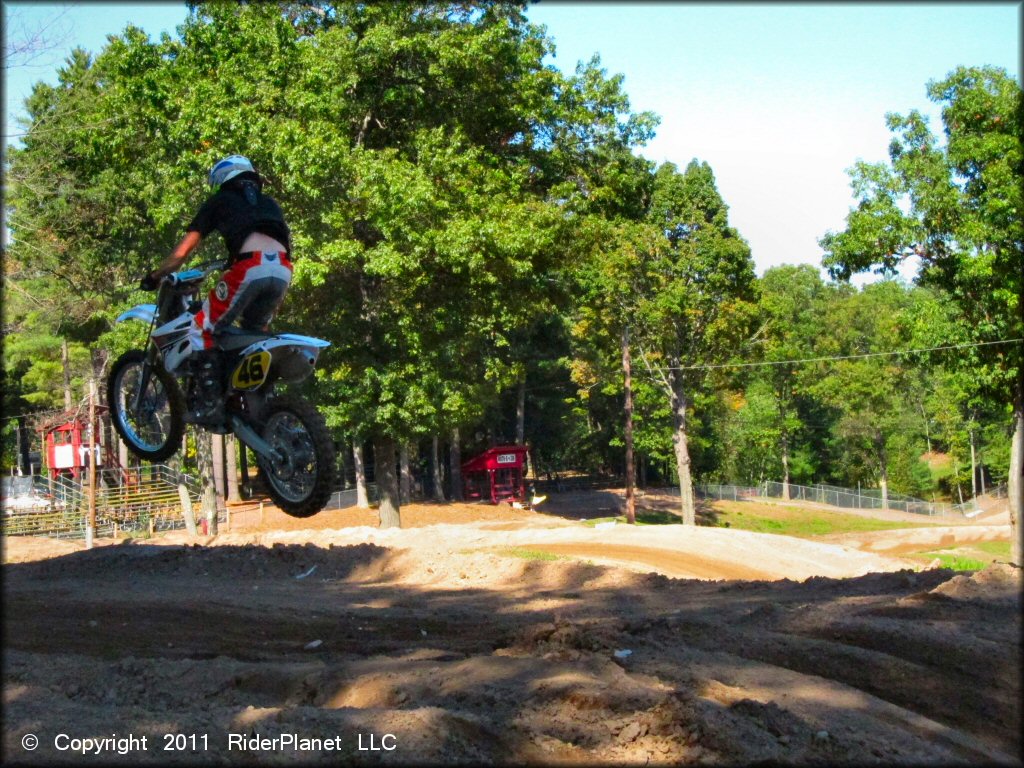 Dirt Bike catching some air at The Wick 338 Track