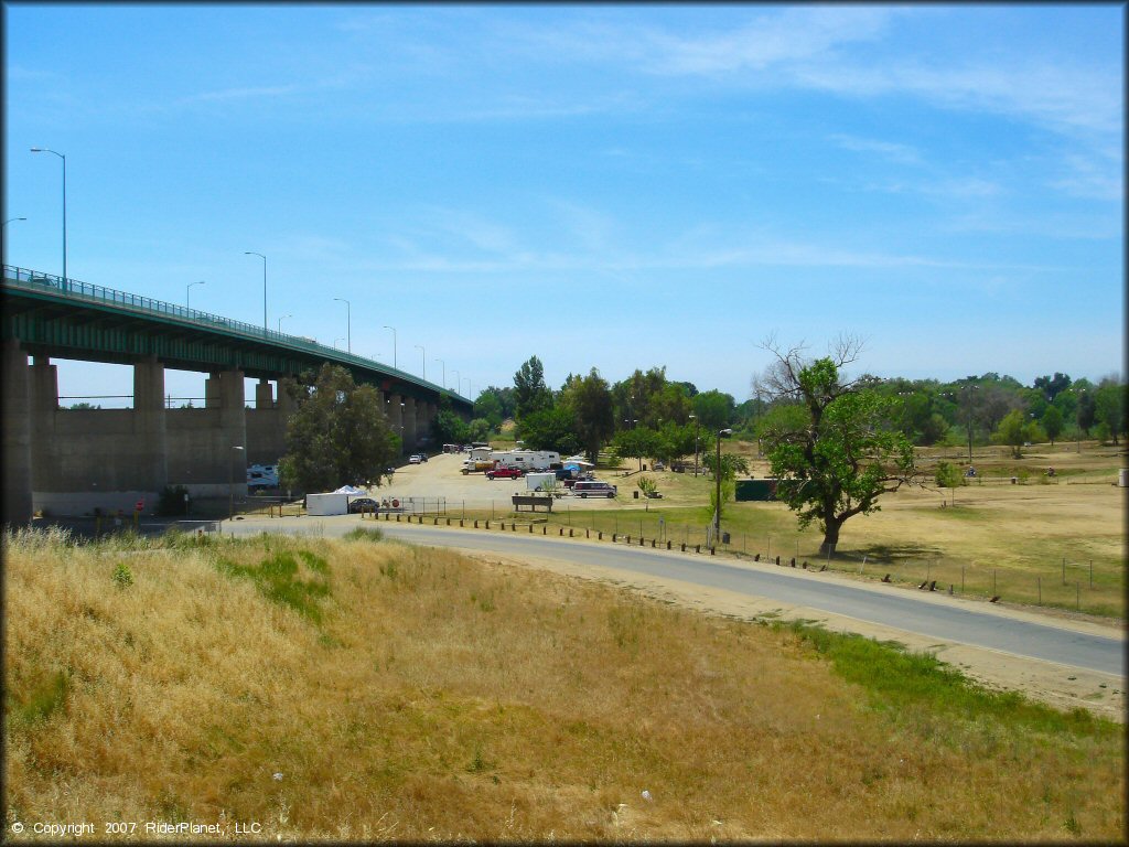 RV Trailer Staging Area and Camping at Riverfront MX Park Track