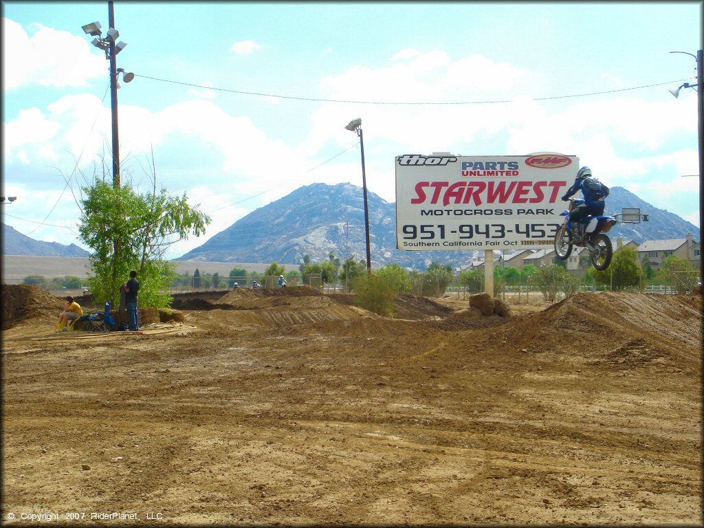 Yamaha YZ Dirtbike getting air at State Fair MX Track