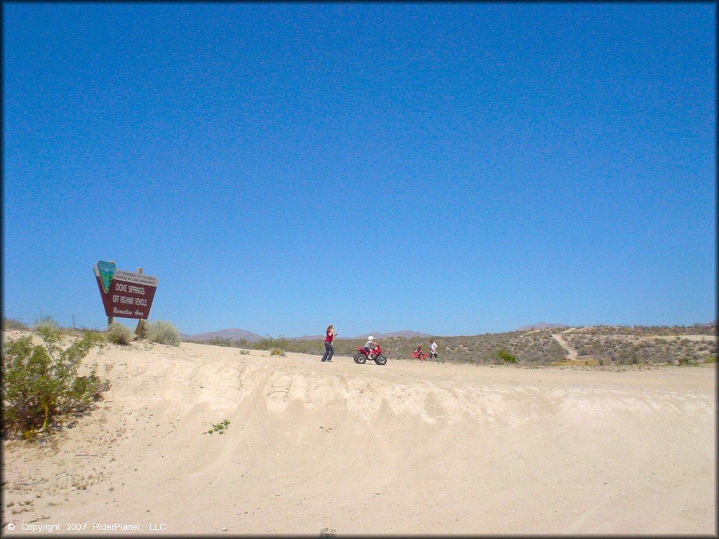 RV Trailer Staging Area and Camping at Dove Springs Trail