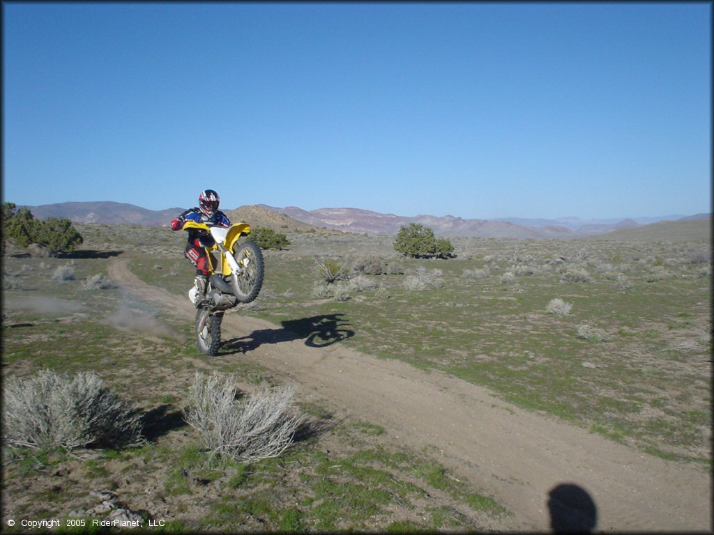 OHV doing a wheelie at Moon Rocks Trail