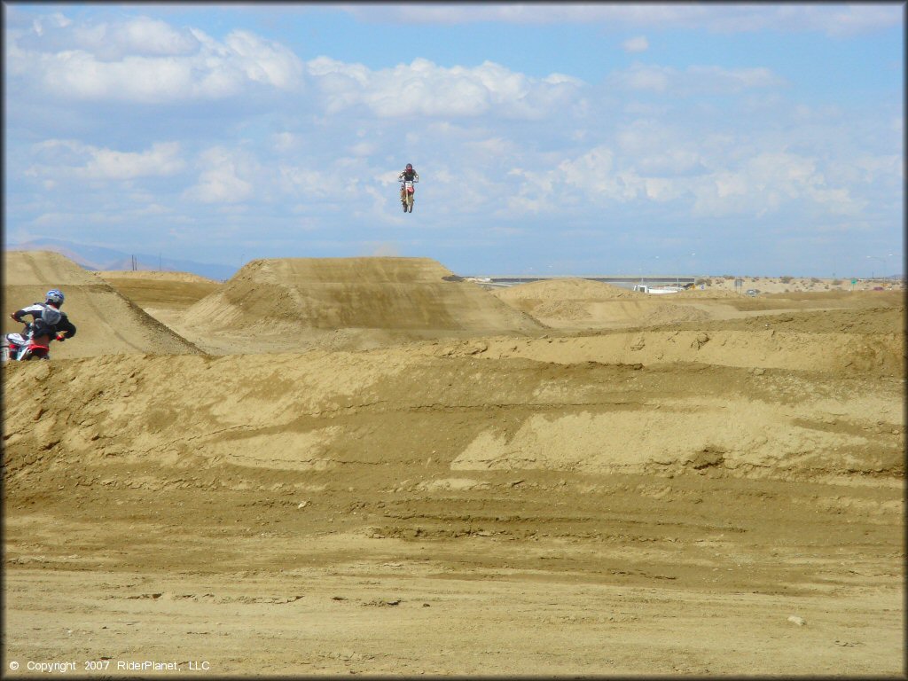 Motorcycle jumping at AV Motoplex Track
